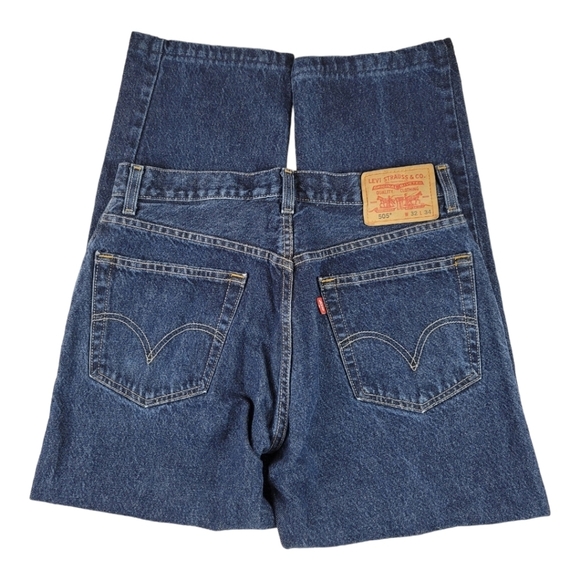 Levi Original Rivited 505 Regular Fit Straight Leg Jeans - Picture 7 of 9